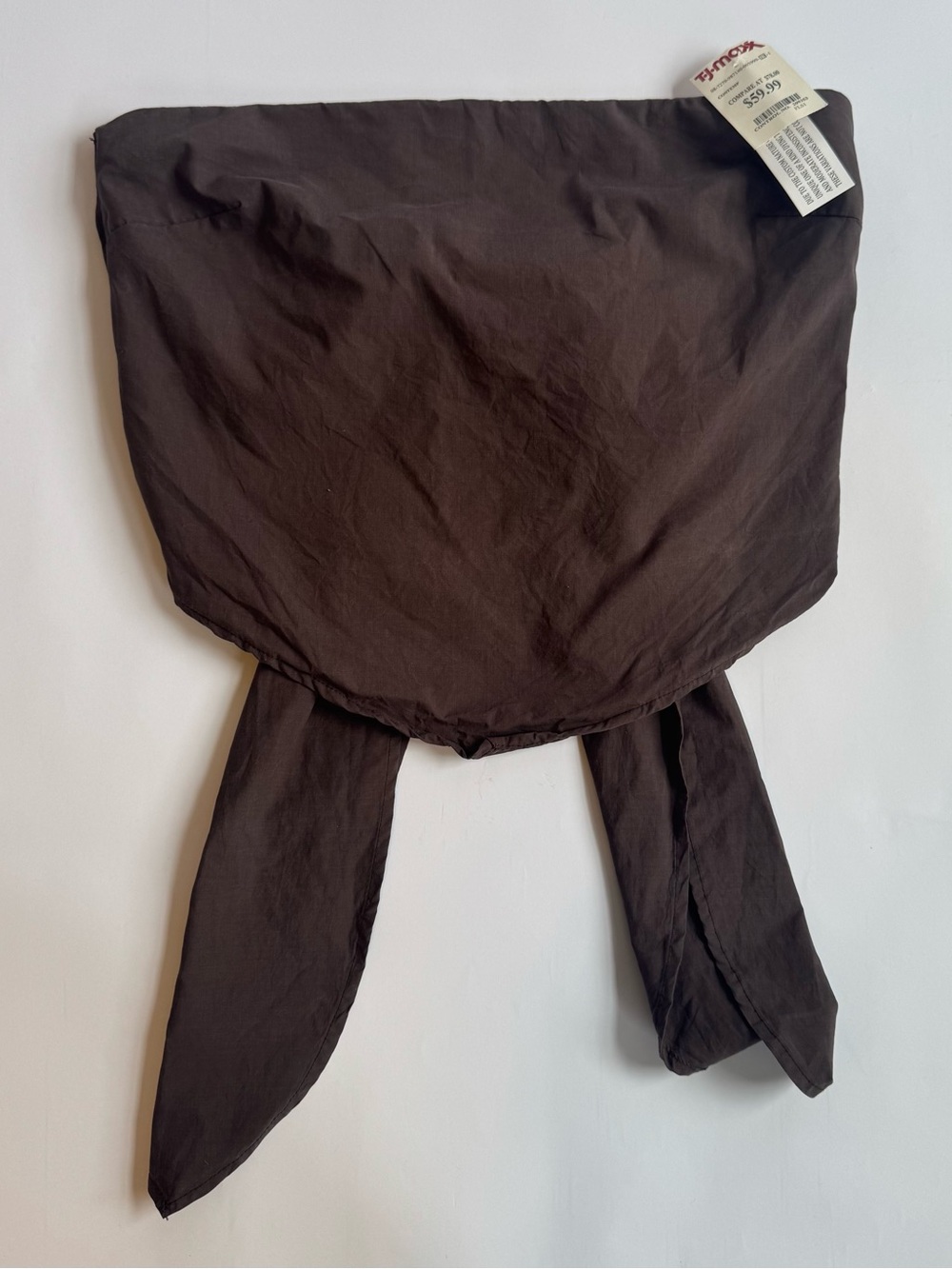 NWT YFB Young Fabulous & Broke Women’s M Brown Strapless Tie Front Top